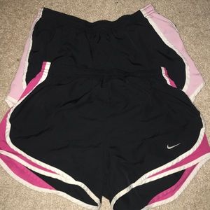 two nike shorts